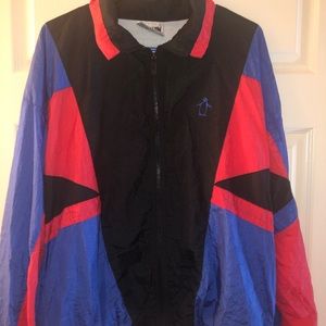 Vintage Penguin Sport Colorblock Windbreaker Jacket (Large)